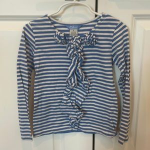 E-land Kids blue & white striped long-sleeved shirt size 5